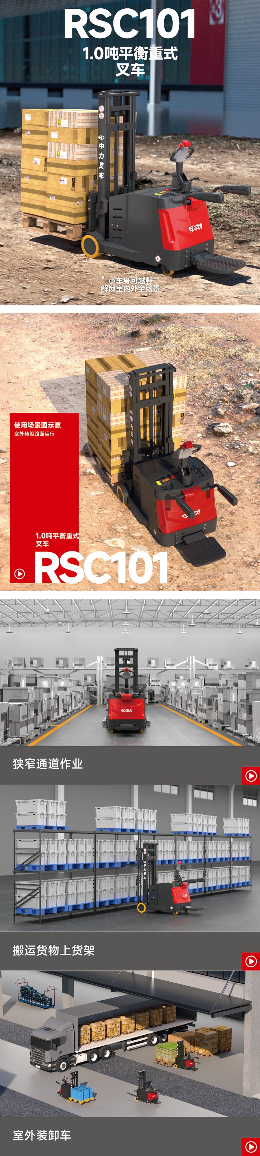 RSC101站駕式平（píng）衡重式堆高車